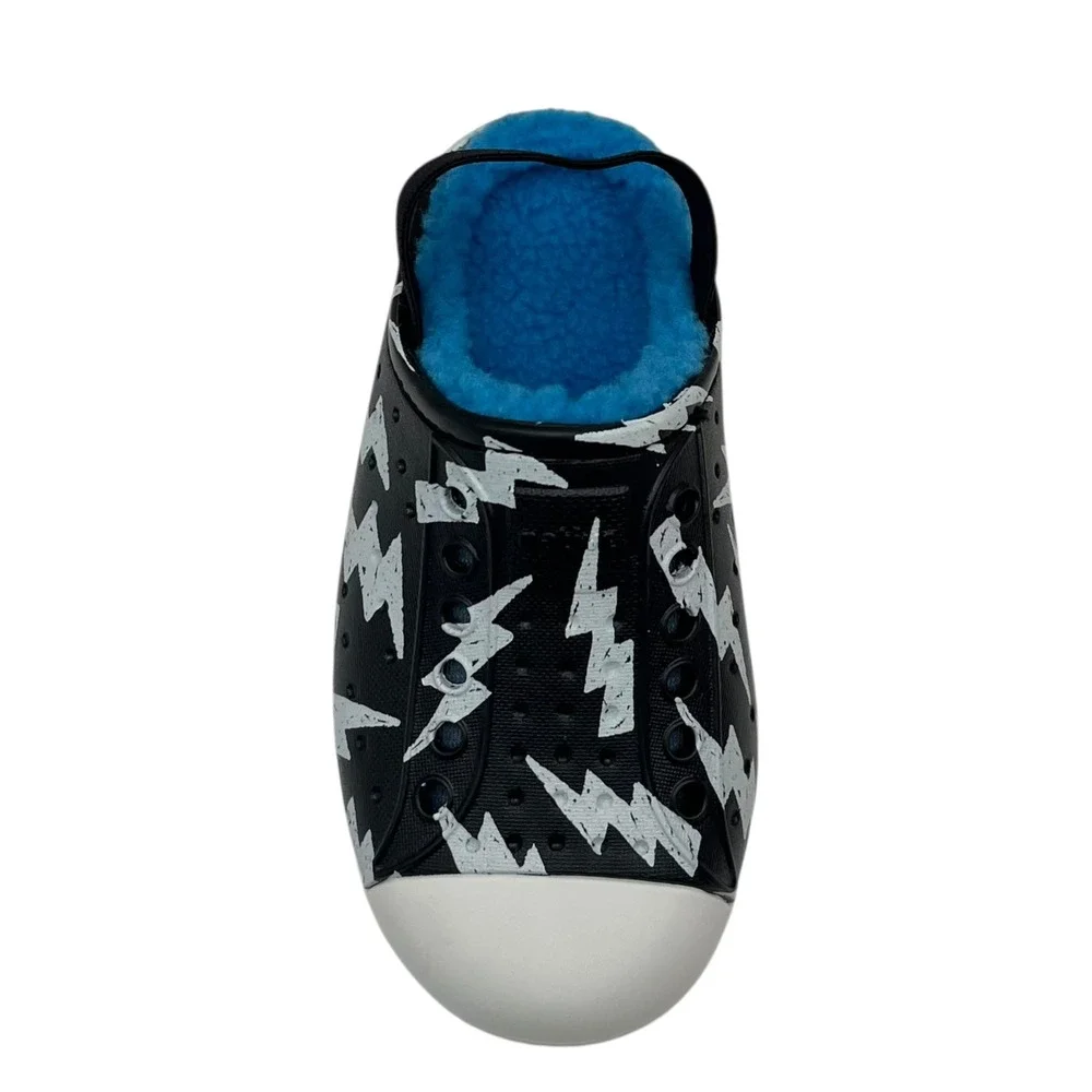 Native Jefferson Toddler‎ Boys Slip-On Cozy Clogs Size 9 Black-Blue Warm Shoes